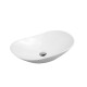 640*370*150mm Bathroom Oval Above Counter Gloss White Ceramic Wash Vessel Basin